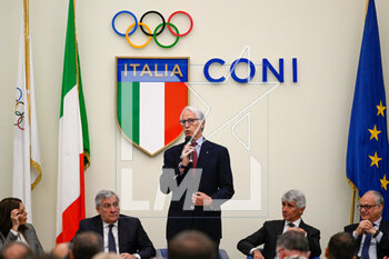2023-04-12 - Giovanni Malago’ during press conference to present the DS Automobiles 80th Italian Open at the Coni Hall of Honor April 12, 2023 in Rome, Italy. - PRESS CONFERENCE TO PRESENT THE DS AUTOMOBILES 80TH ITALIAN OPEN - NEWS - EVENTS