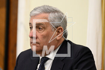 2023-04-12 - Antonio Tajani during press conference to present the DS Automobiles 80th Italian Open at the Coni Hall of Honor April 12, 2023 in Rome, Italy. - PRESS CONFERENCE TO PRESENT THE DS AUTOMOBILES 80TH ITALIAN OPEN - NEWS - EVENTS