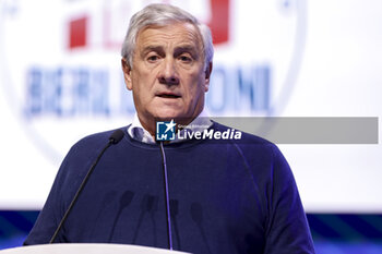 2023-09-29 - Antonio Tajani Minister of Foreign Affairs and International Cooperation of the Italian Republic gesticulate during the Forza Italia congress in Pestum September 29, 2023. - ITALY:  BERLUSCONI DAY, CONVENTION FORZA ITALIA  - NEWS - EVENTS