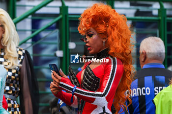 2023-10-07 - The Drag Queens protagonists of the new season of Drag Race Italia on Paramount+ guests during Serie A 2023/24 football match between FC Internazionale and Bologna FC at Giuseppe Meazza Stadium, Milan, Italy on October 07, 2023 - DRAG RACE ITALIA PARAMOUNT+ GUEST IN SAN SIRO STADIUM - NEWS - EVENTS