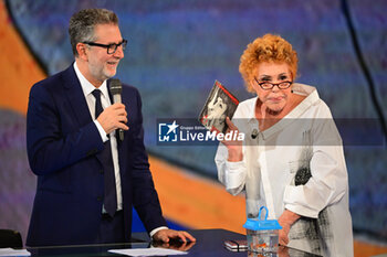 2023-10-15 - Italian singer Ornella Vanoni and TV Presenter Fabio Fazio speak during TV program 