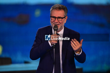 2023-10-15 - TV presenter Fabio Fazio speak during TV program 