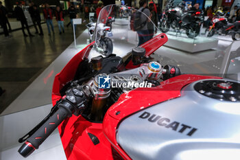 2023-11-07 - Details of Ducati Panigale V4R exposed at 80th edition of EICMA - Milan International Exhibition of Cycle and Motorcycle at Rho Fair on November 7, 2023, Rho - Milan, Italy. - EICMA - 80TH EDITION OF INTERNATIONAL CYCLE AND MOTORCYCLE EXHIBITION - NEWS - EVENTS