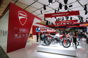 2023-11-07 - General view of Ducati stand at 80th edition of EICMA - Milan International Exhibition of Cycle and Motorcycle at Rho Fair on November 7, 2023, Rho - Milan, Italy. - EICMA - 80TH EDITION OF INTERNATIONAL CYCLE AND MOTORCYCLE EXHIBITION - NEWS - EVENTS