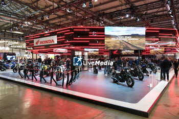 2023-11-07 - General view of Honda Motors stand at 80th edition of EICMA - Milan International Exhibition of Cycle and Motorcycle at Rho Fair on November 7, 2023, Rho - Milan, Italy. - EICMA - 80TH EDITION OF INTERNATIONAL CYCLE AND MOTORCYCLE EXHIBITION - NEWS - EVENTS