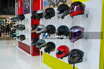 2023-11-07 - Motorcycle helmets exposed at 80th edition of EICMA - Milan International Exhibition of Cycle and Motorcycle at Rho Fair on November 7, 2023, Rho - Milan, Italy. - EICMA - 80TH EDITION OF INTERNATIONAL CYCLE AND MOTORCYCLE EXHIBITION - NEWS - EVENTS
