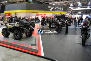 2023-11-07 - General view of VOGE motorcycle stand at 80th edition of EICMA - Milan International Exhibition of Cycle and Motorcycle at Rho Fair on November 7, 2023, Rho - Milan, Italy. - EICMA - 80TH EDITION OF INTERNATIONAL CYCLE AND MOTORCYCLE EXHIBITION - NEWS - EVENTS