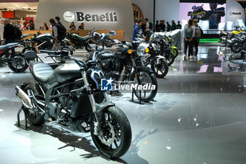 2023-11-07 - General view of Benelli stand at 80th edition of EICMA - Milan International Exhibition of Cycle and Motorcycle at Rho Fair on November 7, 2023, Rho - Milan, Italy. - EICMA - 80TH EDITION OF INTERNATIONAL CYCLE AND MOTORCYCLE EXHIBITION - NEWS - EVENTS