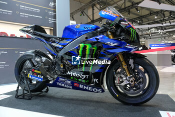 2023-11-07 - Yamaha YZR M1 racing bike exposed at 80th edition of EICMA - Milan International Exhibition of Cycle and Motorcycle at Rho Fair on November 7, 2023, Rho - Milan, Italy. - EICMA - 80TH EDITION OF INTERNATIONAL CYCLE AND MOTORCYCLE EXHIBITION - NEWS - EVENTS