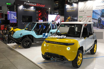 2023-11-07 - Italian Volt electric mini car exposed at 80th edition of EICMA - Milan International Exhibition of Cycle and Motorcycle at Rho Fair on November 7, 2023, Rho - Milan, Italy. - EICMA - 80TH EDITION OF INTERNATIONAL CYCLE AND MOTORCYCLE EXHIBITION - NEWS - EVENTS