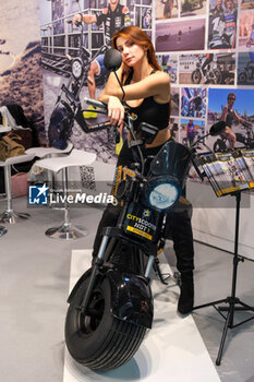 2023-11-07 - Dynavolt electric urban scooter exposed at 80th edition of EICMA - Milan International Exhibition of Cycle and Motorcycle at Rho Fair on November 7, 2023, Rho - Milan, Italy. - EICMA - 80TH EDITION OF INTERNATIONAL CYCLE AND MOTORCYCLE EXHIBITION - NEWS - EVENTS