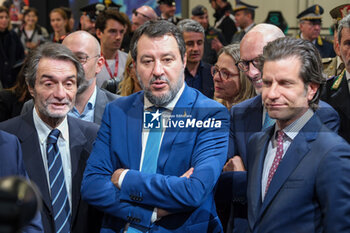 2023-11-07 - (L to R) Attilio Fontana President of Lombardy region ad Matteo Salvini, Italian Republic Minister of Transport ad Infrastructure at 80th edition of EICMA - Milan International Exhibition of Cycle and Motorcycle at Rho Fair on November 7, 2023, Rho - Milan, Italy. - EICMA - 80TH EDITION OF INTERNATIONAL CYCLE AND MOTORCYCLE EXHIBITION - NEWS - EVENTS