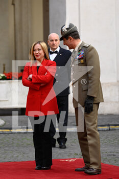 2023-02-06 - Italian Prime Minister Giorgia Meloni welcomes the Prime Minister of the Federal and Democratic Republic of Ethiopia, Abiy Ahmed Ali before their meeting at Palazzo Chigi., on February 6, 2023 in Rome, Italy. 
(Photo by Fabrizio Corradetti / Livemedia) - ITALIAN PRIME MINISTER GIORGIA MELONI WELCOMES THE PRIME MINISTER OF THE FEDERAL AND DEMOCRATIC REPUBLIC OF ETHIOPIA, ABIY AHMED ALI - NEWS - POLITICS