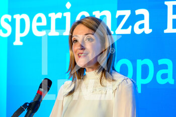 2023-02-17 - Roberta Metsola President of the European Parliament during inauguration of the European Experience interactive space dedicated to David Sassoli February 17, 2022 in Rome, Italy. - INAUGURATION OF THE EUROPEAN EXPERIENCE INTERACTIVE SPACE DEDICATED TO DAVID SASSOLI  - NEWS - POLITICS