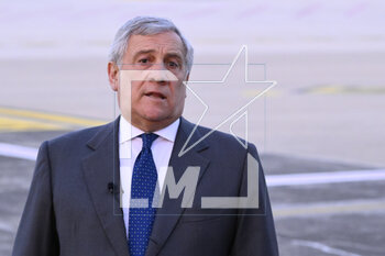 2023-04-24 - during the press conference of the Deputy Prime Minister and Minister of Foreign Affairs and International Cooperation, Antonio Tajani, and the Minister of Defense, Guido Crosetto, on the occasion of the return to Italy, with an Air Force flight, of the compatriots evacuated from Sudan, 24 April 2023, Caimpino Airport Rome, Italy. - PRESS CONFERENCE OF THE DEPUTY PRIME MINISTER AND MINISTER OF FOREIGN AFFAIRS AND INTERNATIONAL COOPERATION, ANTONIO TAJANI. - NEWS - POLITICS