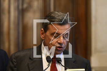 2023-05-09 - Carlo Calenda of Azione-Italia Viva during the meetings with the opposition on institutional reforms, May 9, 2023, Chamber of Deputies, in the President's Library, Rome, Italy. - THE PRIME MINISTER, GIORGIA MELONI, MEETS THE REPRESENTATIVES OF THE OPPOSITION POLITICAL FORCES FOR A DISCUSSION ON INSTITUTIONAL REFORMS - NEWS - POLITICS
