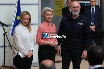 The president of the European parliament Ursula von der LEyen with the Italian president of the council of ministers Giorgio Meloni and the president of the Emilia Romagna region during the press meting in Bologna - NEWS - POLITICS