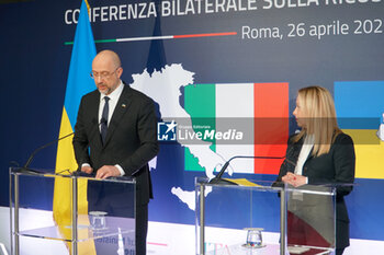 2023-04-26 - Denys Shmyhal and Giorgia Meloni - BILATERAL CONFERENCE ON THE RECONSTRUCTION OF UKRAINE  - NEWS - POLITICS
