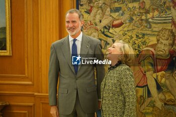 2023-05-31 - King Felipe VI receives Hilary Rodham Clinton, former Secretary of the United States of America, in audience in Madrid, on Thursday, May 31, 2023 Cordon Press - KING FELIPE VI RECEIVES HILARY RODHAM CLINTON, FORMER SECRETARY OF THE UNITED STATES OF AMERICA, IN AUDIENCE IN MADRID, ON THURSDAY, MAY 31, 2023 - NEWS - POLITICS