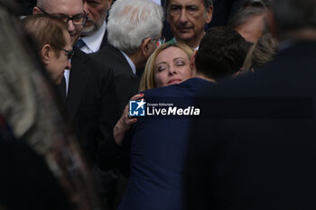 2023-06-14 - Giorgia Meloni Prime Minister during the state funeral for the former Italian Prime Minister Silvio Berlusconi at Duomo on June 14, 2023 in Milan, Italy. Credit: Tiziano Ballabio - THE STATE FUNERAL OF SILVIO BERLUSCONI IN MILAN - NEWS - POLITICS