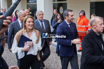 2023-12-05 - Roberta Metsola President of the European Parliament and Roberto Occhiuto governor of Calabria region Antonio Tajani foreign Minister and Mattoe Piantedosi Interior Minister - ROBERTA METSOLA PRESIDENT OF THE EUROPEAN PARLIAMENT VISITING CALABRIA - NEWS - POLITICS