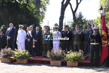 2023-09-08 - During the laying of two wreaths on the occasion of the 80th Anniversary of the Defense of Rome, 8 September 2023, Porta San Paolo and Parco della Resistenza, Rome, Italy. - PRESIDENT OF THE REPUBLIC SERGIO MATTARELLA AT PORTA SAN PAOLO AND PARCO DELLA RESISTENZA - REPORTAGE - POLITICS