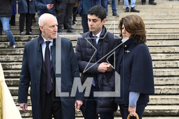 2023-04-13 - The Family of Alessandro during the funeral of Alessandro Parini, who died in the Tel Aviv bombing, in the Basilica of Saints Peter and Paul in Eur 13th April 2023, Rome, Italy. - ALESSANDRO PARINI FUNERAL - NEWS - RELIGION