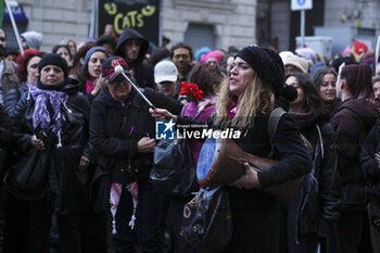 2023-11-25 - Demonstrators before the beginning of the walk - GIORNATA CONTRO LA VIOLENZA SULLE DONNE 2023 _ NON UNA DI MENO - NEWS - SOCIETY