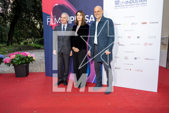 2023-04-13 - Paola Cortellesi ,Riccardo Milani and Giampaolo Letta during the film event 