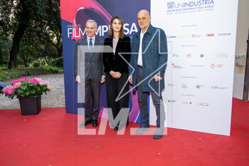 2023-04-13 - Paola Cortellesi ,Riccardo Milani and Giampaolo Letta during the film event 