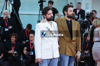 2023-09-04 - (R-L) Damiano D'Innocenzo and Fabio D'Innocenzo attend a red carpet for the movie 