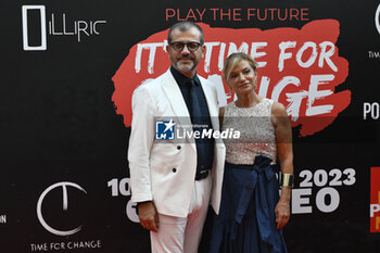 2023-09-10 - Alvaro Moretti and Maddalena Cialdella during the Red Carper of Time fo Change at Colosseo, 10 September 2023, Rome, Italy. - RED CARPET TIME FOR CHANGE - REPORTAGE - VIP