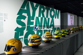 23/04/2024 - Senna helmets (Exhibition Ayrton Senna Forever) - AYRTON SENNA FOREVER  - MOSTRA - SERVIZI - ARTE