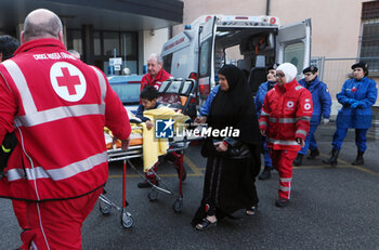 2024-02-05 - Arrival at the Rizzoli hospital in Bologna of some children injured during the conflict from the Gaza Strip welcomed by the Italian Red Cross - Bologna, Italy, February 05, 2024, - Photo. Michele Nucci - ARRIVAL AT THE RIZZOLI HOSPITAL IN BOLOGNA OF SOME CHILDREN INJURED DURING THE CONFLICT FROM THE GAZA STRIP WELCOMED BY THE ITALIAN RED CROSS  - NEWS - CHRONICLE