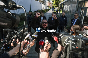 2024-03-19 - After the preliminary hearing for Gio Gio's killer, his mother Daniela Di Maggio at the exit of the Naples Juvenile Court along with friends and relatives rejoices at the 20-year prison sentence for the murderer of her son who was killed in Naples on the evening of Aug. 31, 2023, by a poorly parked moped with three gunshots. - PRELIMINARY HEARING KICKS OFF TODAY FOR GIO GIO’S KILLER - NEWS - CHRONICLE
