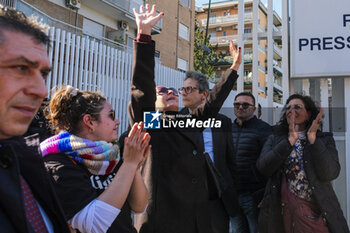 2024-03-19 - After the preliminary hearing for Gio Gio's killer, his mother Daniela Di Maggio at the exit of the Naples Juvenile Court along with friends and relatives rejoices at the 20-year prison sentence for the murderer of her son who was killed in Naples on the evening of Aug. 31, 2023, by a poorly parked moped with three gunshots. - PRELIMINARY HEARING KICKS OFF TODAY FOR GIO GIO’S KILLER - NEWS - CHRONICLE