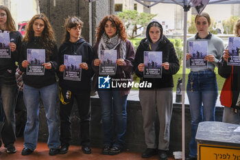 2024-11-21 - The flash-mob with the mock Israeli checkpoint set up by the students of the Political Ecology and Collettivi Autorganizzati Universitari collectives at the entrance to Porta di Massa, one of the seats of the Federico II University of Naples, 21 November 2024 - ITALY: NAPOLI, PRO-PALESTINE DEMONSTRATION  - NEWS - CHRONICLE