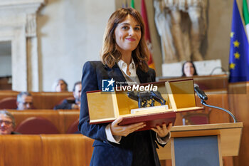 2024-01-16 - Paola Cortellesi during the delivery ceremony of the Lupa Capitolina, 16 january 2024 at Campidoglio, Rome, Italy - DELIVERY CEREMONY OF THE LUPA CAPITOLINA - NEWS - CULTURE