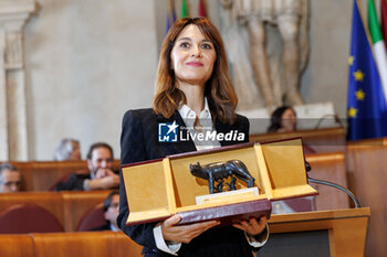 2024-01-16 - Paola Cortellesi during the delivery ceremony of the Lupa Capitolina, 16 january 2024 at Campidoglio, Rome, Italy - DELIVERY CEREMONY OF THE LUPA CAPITOLINA - NEWS - CULTURE