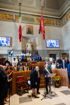 2024-10-15 - US director Francis Ford Coppola holds his speech as he receives the 'Lupa Capitolina' award by Rome's mayor Roberto Gualtieri during the 19th Rome Film Festival at Julius Caesar Hall on October 15, 2024 in Rome, Italy
 - FRANCIS FORD COPPOLA RECEIVES THE 'LUPA CAPITOLINA'  - NEWS - CULTURE