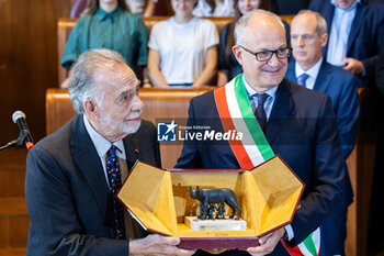 2024-10-15 - US director Francis Ford Coppola holds his speech as he receives the 'Lupa Capitolina' award by Rome's mayor Roberto Gualtieri during the 19th Rome Film Festival at Julius Caesar Hall on October 15, 2024 in Rome, Italy
 - FRANCIS FORD COPPOLA RECEIVES THE 'LUPA CAPITOLINA'  - NEWS - CULTURE