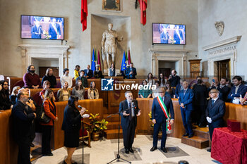 2024-10-15 - US director Francis Ford Coppola holds his speech as he receives the 'Lupa Capitolina' award by Rome's mayor Roberto Gualtieri during the 19th Rome Film Festival at Julius Caesar Hall on October 15, 2024 in Rome, Italy
 - FRANCIS FORD COPPOLA RECEIVES THE 'LUPA CAPITOLINA'  - NEWS - CULTURE