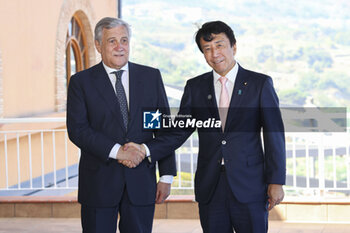 2024-07-16 - Arrival of delegations at the G7 on Trade. Antonio Tajani (Italian Minister of Foreign Affairs) welcomes Ken Saito (Japan Minister of Economy, Trade and Industry) - MINISTERIAL MEETING ON TRADE  VILLA SAN GIOVANNI AND REGGIO CALABRIA, 16-17 JULY 2024  - NEWS - ECONOMY