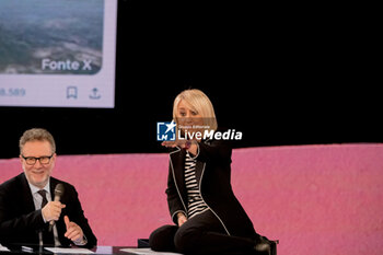 2024-02-04 - Italian comic Luciana Litizzetto and Stefano De Martino speak during TV program 