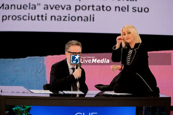 2024-02-04 - Italian comic Luciana Litizzetto and Fabio Fazio speak during TV program 