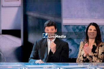 2024-02-04 - Stefano De Martino and Geppi Cucciari speak during TV program 