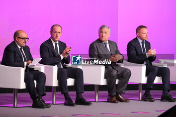 2024-04-14 - (L to R) Italian Minister of Culture, Gennaro Sangiuliano, Luca Zaia governator of Veneto Region, Italian Foreign Affairs Minister Antonio Tajani and Italian Minister of Agriculture, Francesco Lollobrigida during the opening ceremony of the 56th Edition of Vinitaly, Internation exposition of wine and Spirits in Verona fair on April 14, 2024 in Verona. Italy - 56TH EDITION OF VINITALY - INTERNATIONAL EXPO OF WINE AND SPIRITS - NEWS - EVENTS