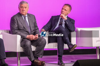 2024-04-14 - (L to R) Italian Foreign Affairs Minister Antonio Tajani and Italian Minister of Agriculture, Francesco Lollobrigida during the opening ceremony of the 56th Edition of Vinitaly, Internation exposition of wine and Spirits in Verona fair on April 14, 2024 in Verona. Italy - 56TH EDITION OF VINITALY - INTERNATIONAL EXPO OF WINE AND SPIRITS - NEWS - EVENTS