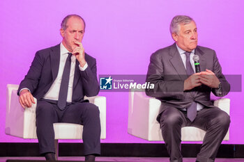 2024-04-14 - (L to R) (L to R) Luca Zaia governator of Veneto Region, Italian Foreign Affairs Minister Antonio Tajani during the opening ceremony of the 56th Edition of Vinitaly, Internation exposition of wine and Spirits in Verona fair on April 14, 2024 in Verona. Italy - 56TH EDITION OF VINITALY - INTERNATIONAL EXPO OF WINE AND SPIRITS - NEWS - EVENTS