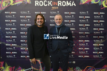 2024-04-24 - Maxmiliano Bucci and Sergio Giuliani, during the press conference to present the 14th edition of Rock in Roma 2024, Sala della Protomoteca, Campidoglio, 24 April 2024, Rome, Italy. - PRESS CONFERENCE ROCK IN ROMA 2024 - NEWS - EVENTS